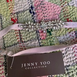 Jenny Yoo Mischka Belt Rose Quartz Velvet Trim